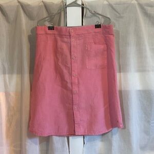 Pink Button-Front Women's Skirt